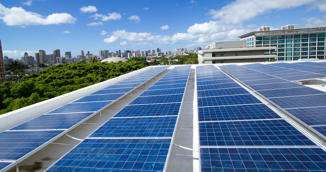 photo of John A. Burns Hall photo voltaic system