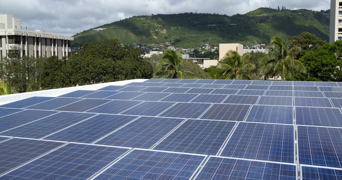 photo of John A. Burns Hall photo voltaic system