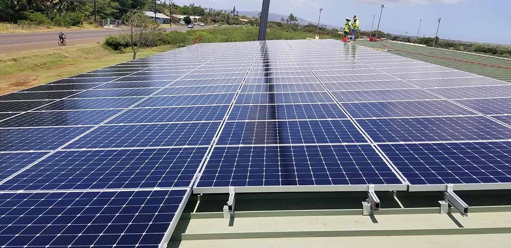 Molokai rooftop photovoltaic panels