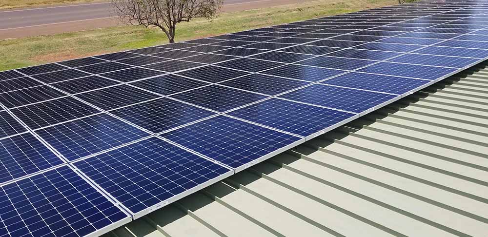 Molokai rooftop photovoltaic panels