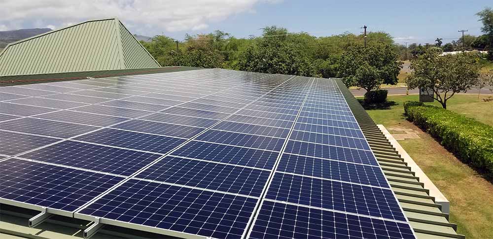 Molokai rooftop photovoltaic panels