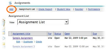 Laulima Assignments, Add