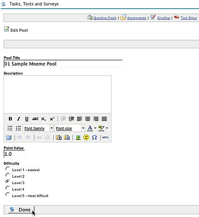 Laulima Mneme, Edit Pool settings