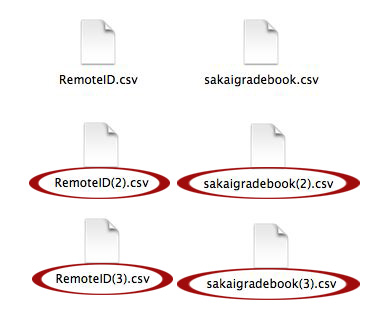 appended filenames