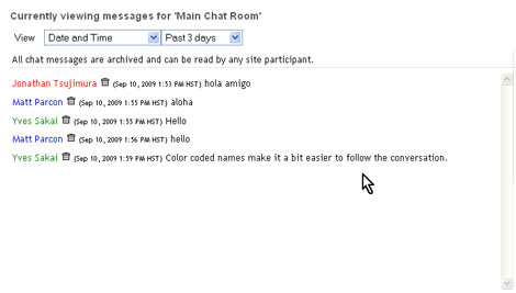 main message window
