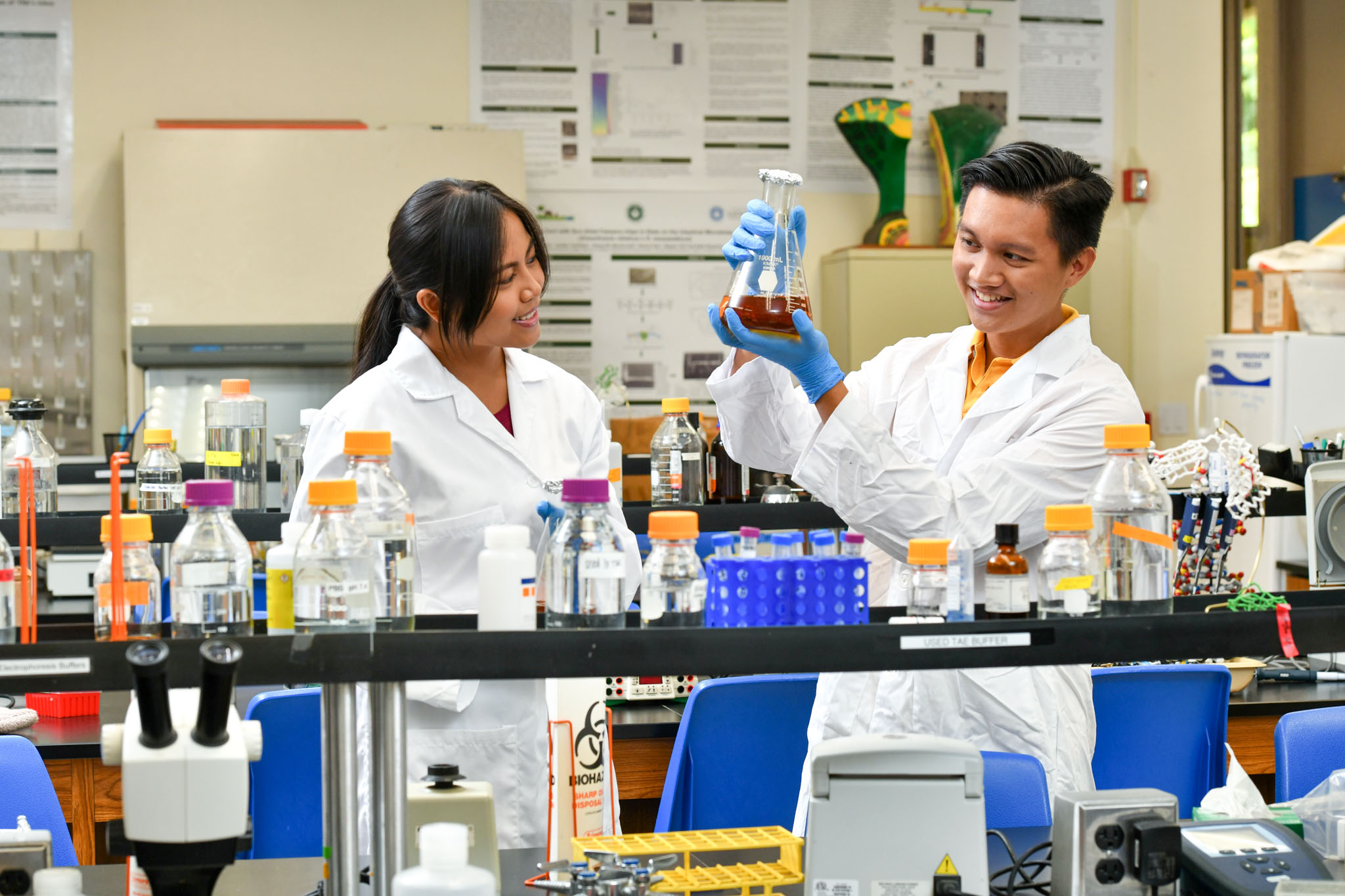 students in a lab