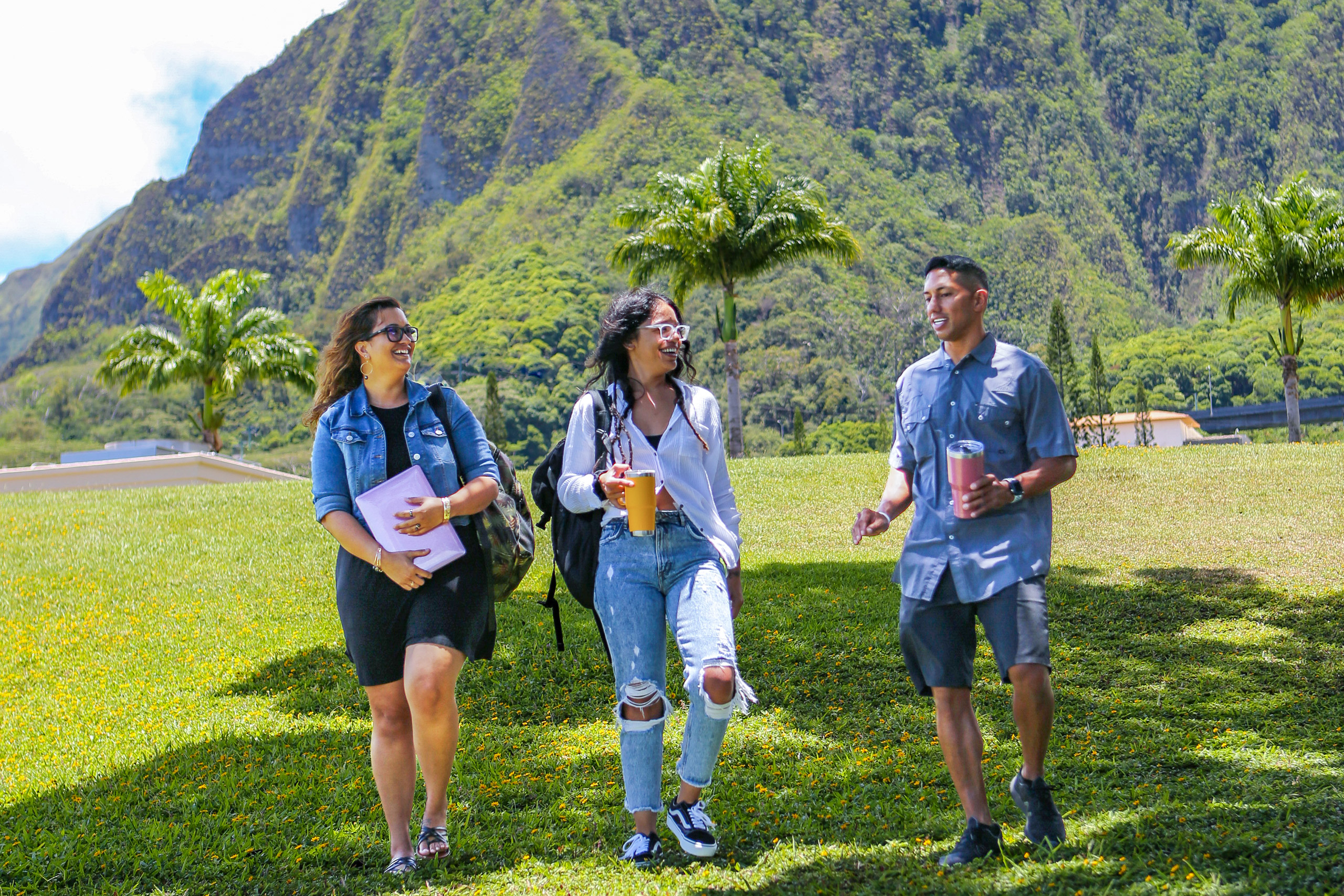 students walking